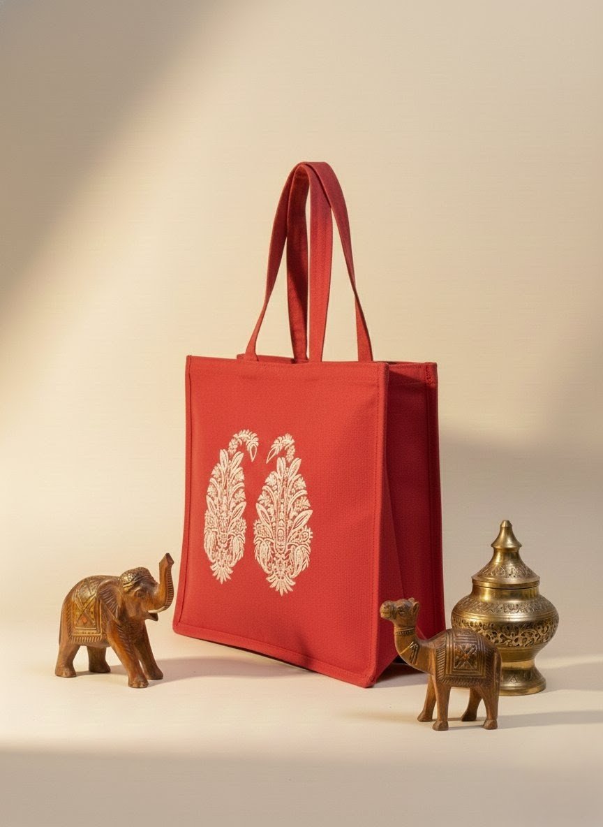 Red tote bag